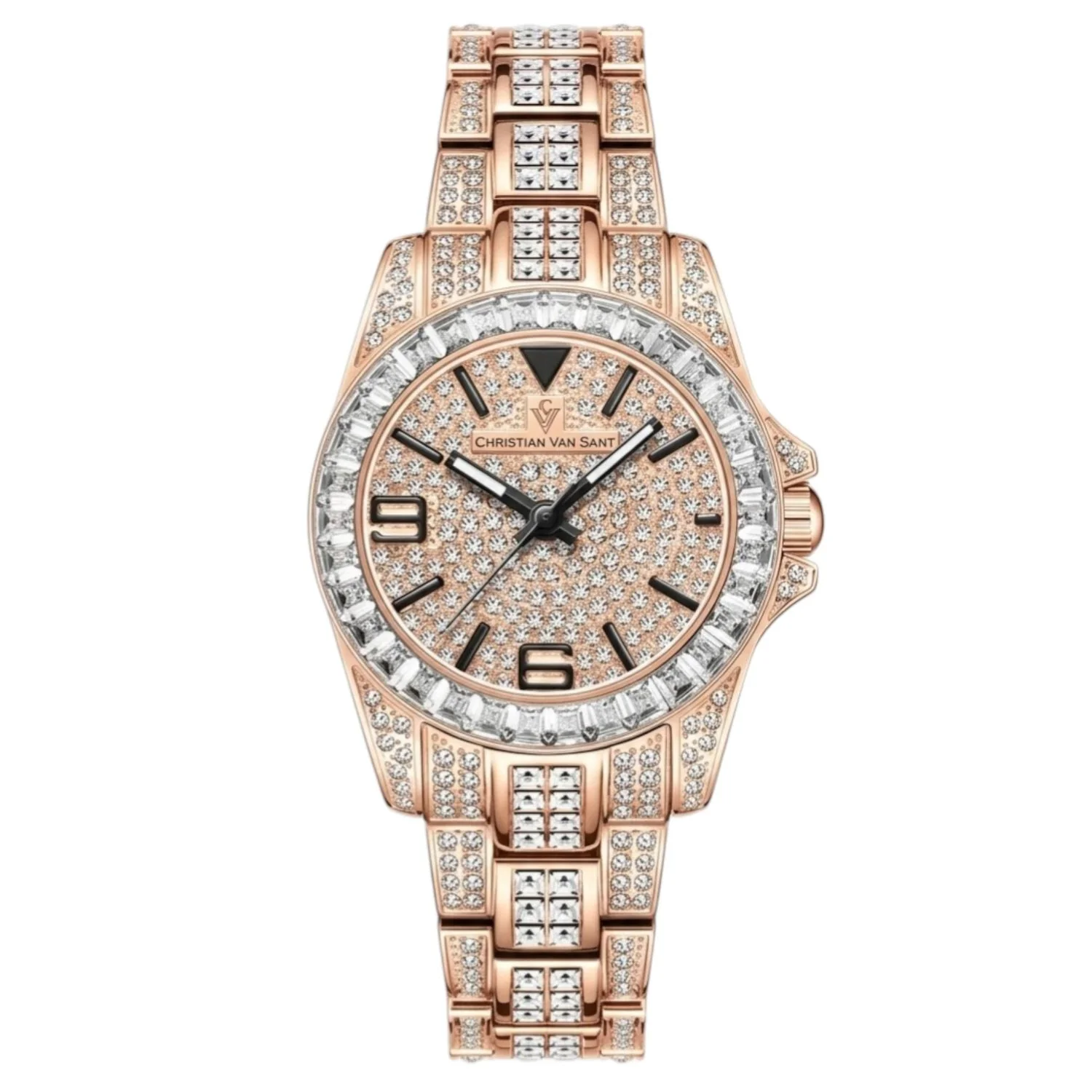 Christian Van Sant Women's 31mm Majestic Quartz Crystal Pave Bracelet Watch - Image 2