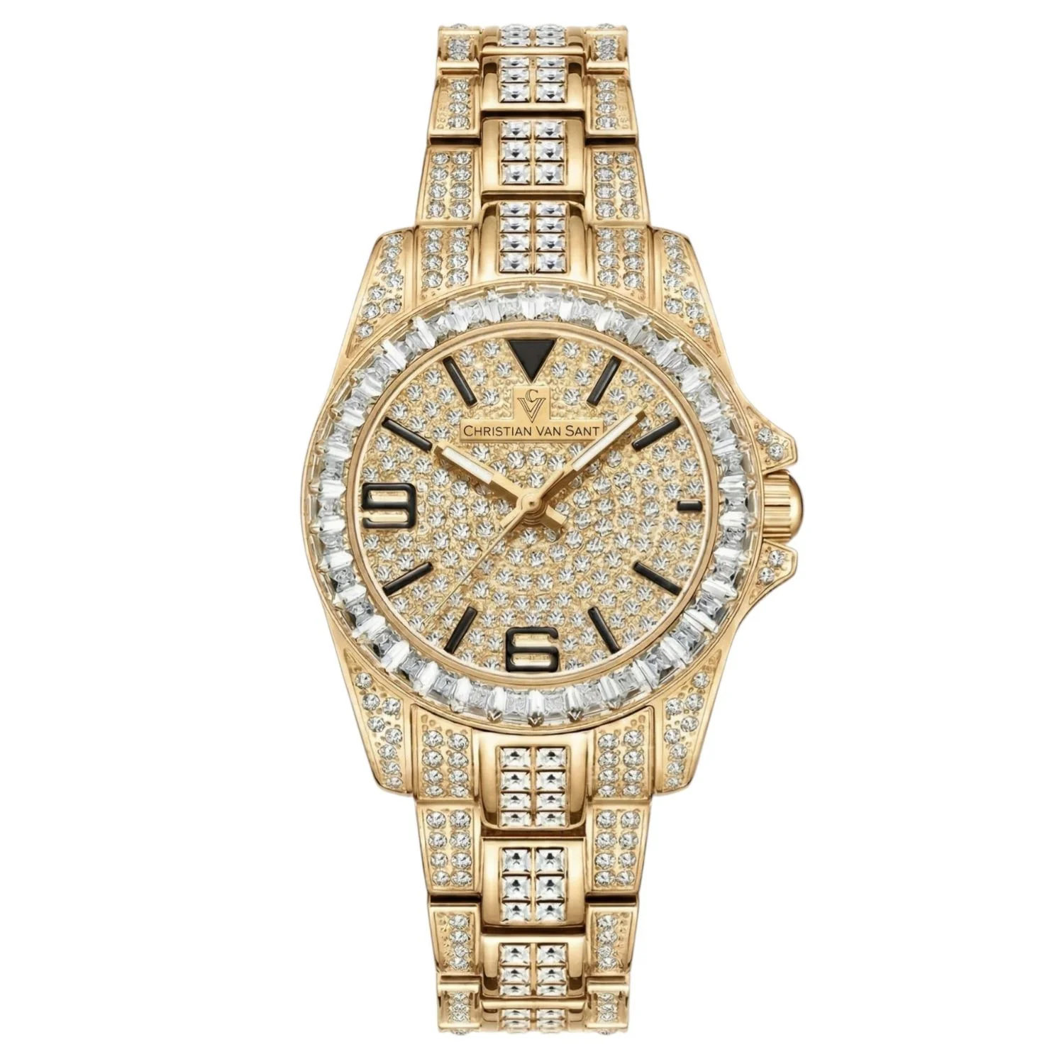 Christian Van Sant Women's 31mm Majestic Quartz Crystal Pave Bracelet Watch - Image 3