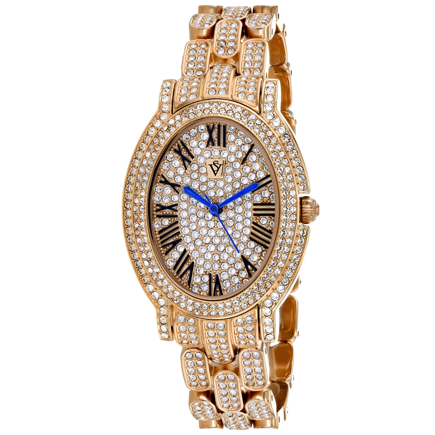 Christian Van Sant Women's 35mm Amore Quartz Crystal Pave Oval Bracelet Watch - Image 3