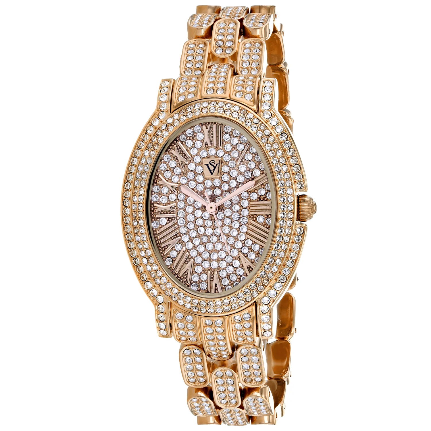 Christian Van Sant Women's 35mm Amore Quartz Crystal Pave Oval Bracelet Watch - Image 6