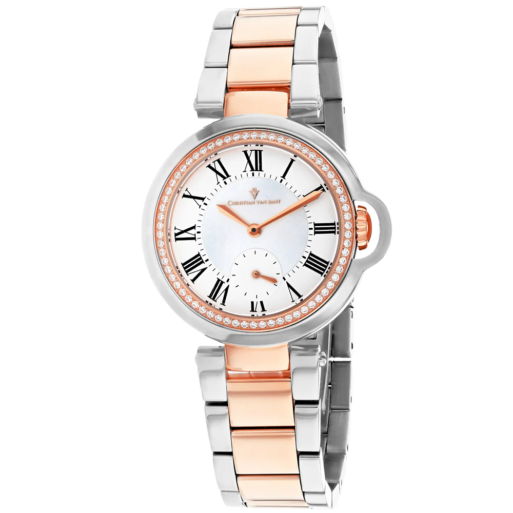 Christian Van Sant Women's 35mm Cybele Quartz MOP Dial Crystal Bezel Bracelet Watch - Image 2
