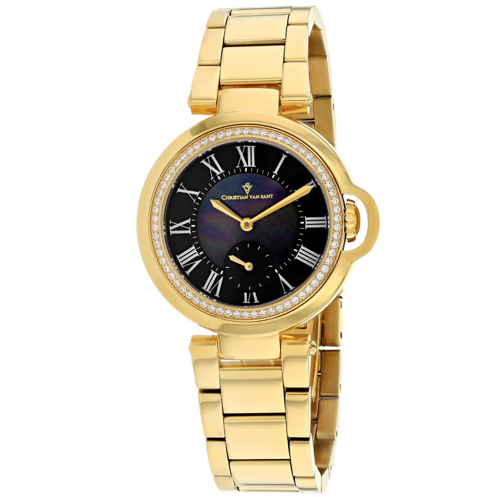 Christian Van Sant Women's 35mm Cybele Quartz MOP Dial Crystal Bezel Bracelet Watch - Image 3