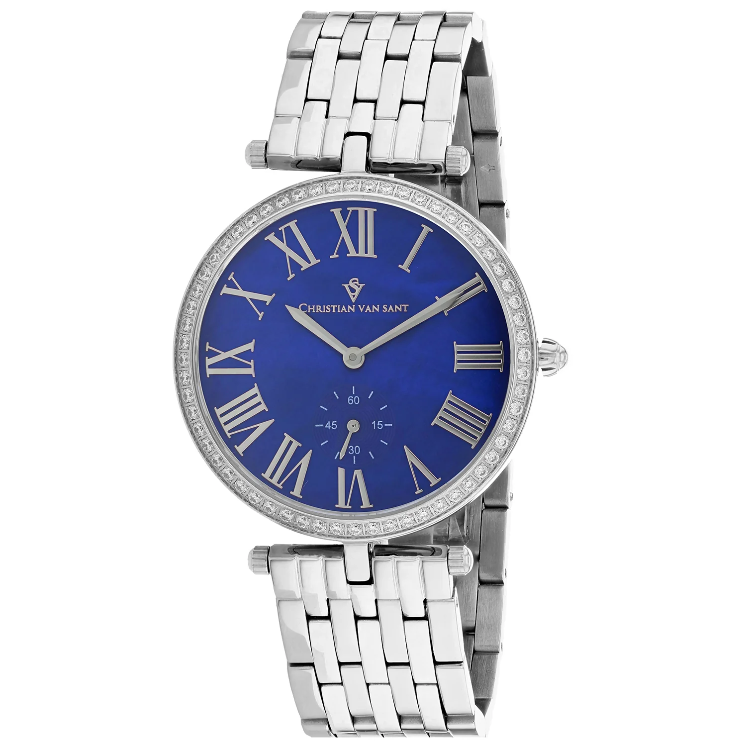 Christian Van Sant Women's 36mm Hush Quartz MOP Dial Crystal Bezel Bracelet Watch - Image 2