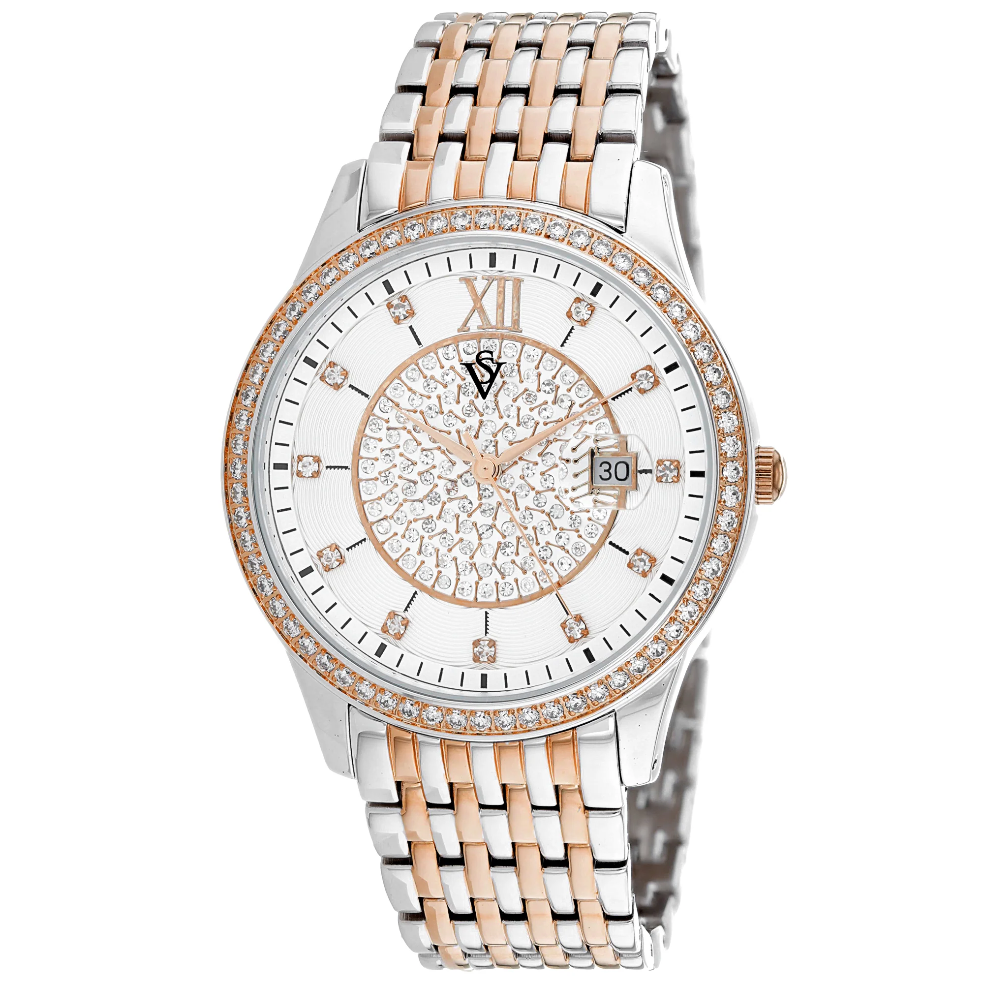 Christian Van Sant Women's 40mm Carla Quartz Date Crystal Detailed Bracelet Watch - Image 3