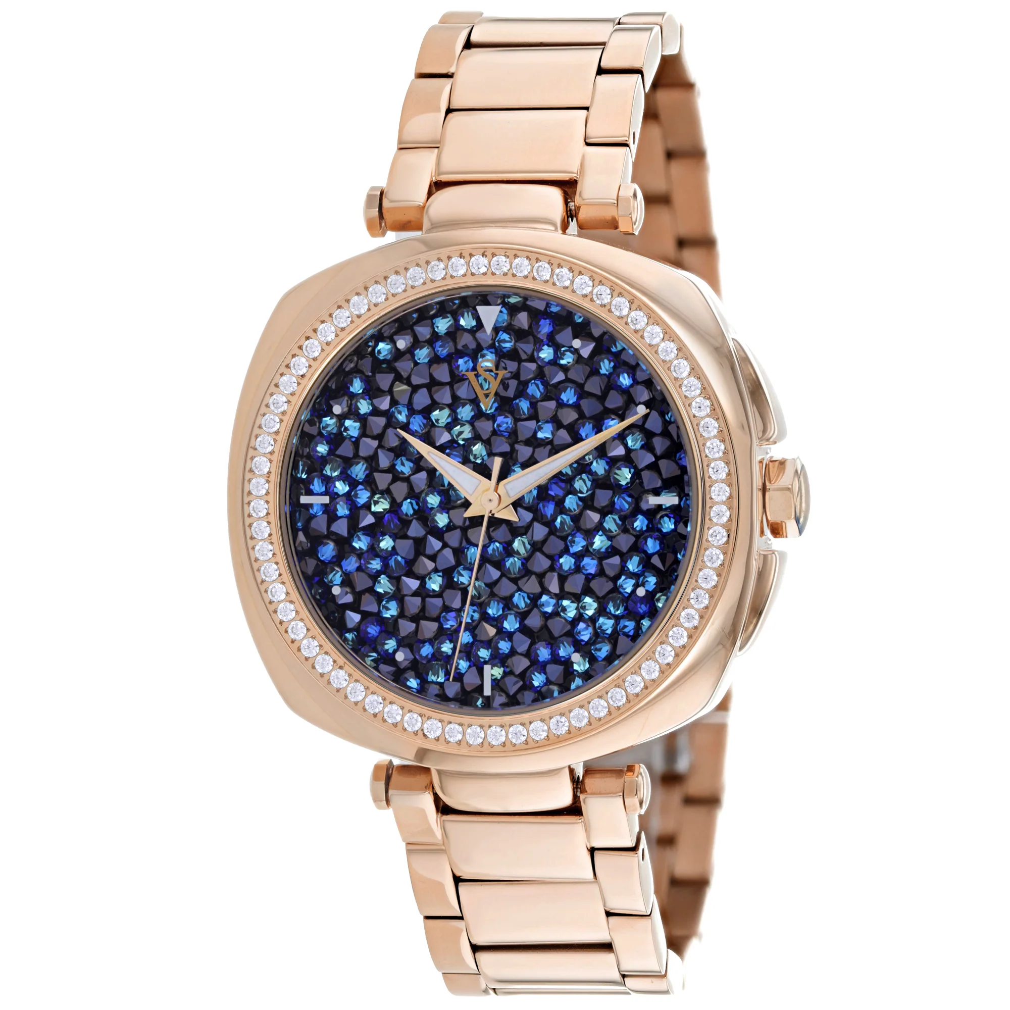 Christian Van Sant Women's 40mm Mirabella Quartz Colorful Crystal Dial Square Bracelet Watch - Image 3