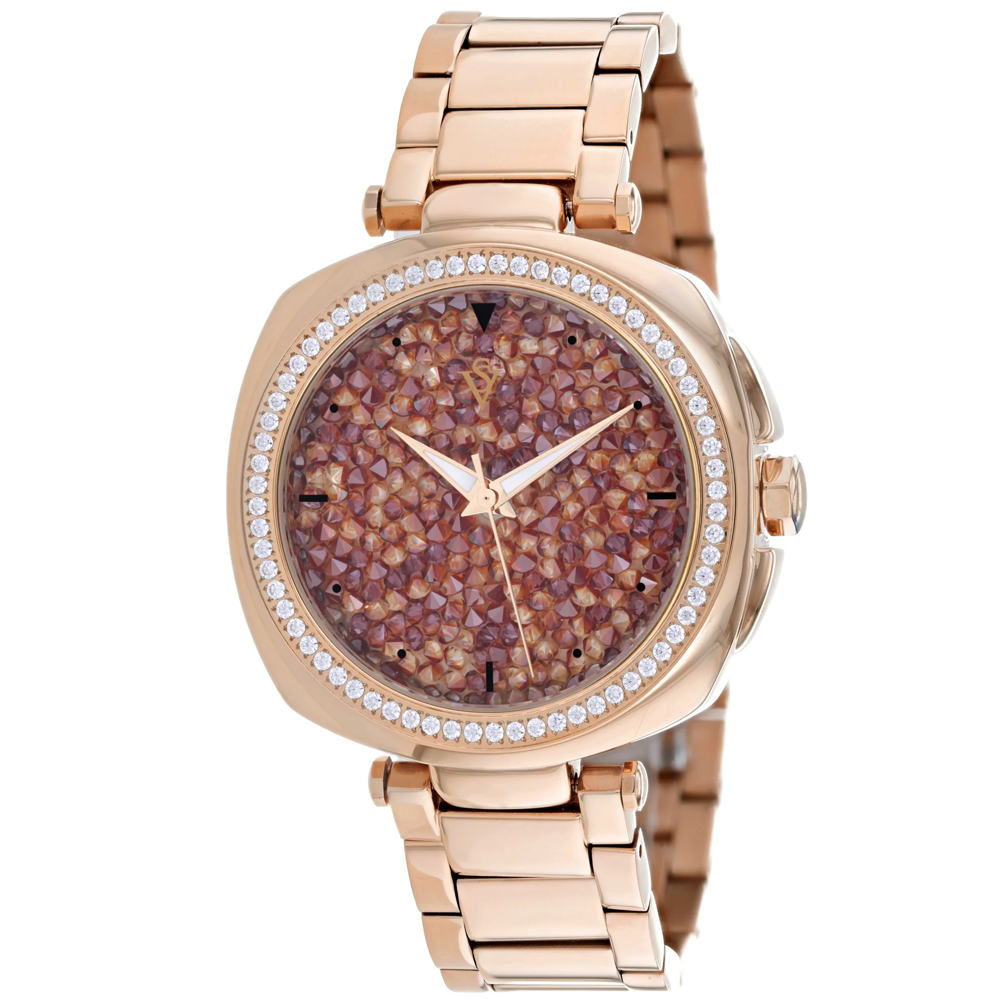 Christian Van Sant Women's 40mm Mirabella Quartz Colorful Crystal Dial Square Bracelet Watch - Image 4