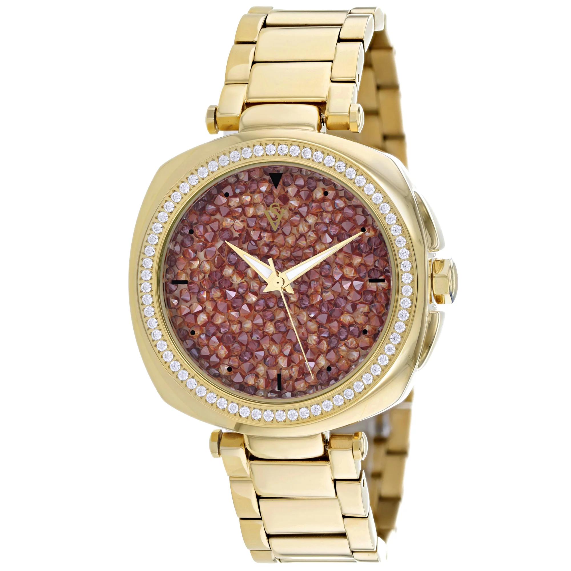 Christian Van Sant Women's 40mm Mirabella Quartz Colorful Crystal Dial Square Bracelet Watch - Image 5