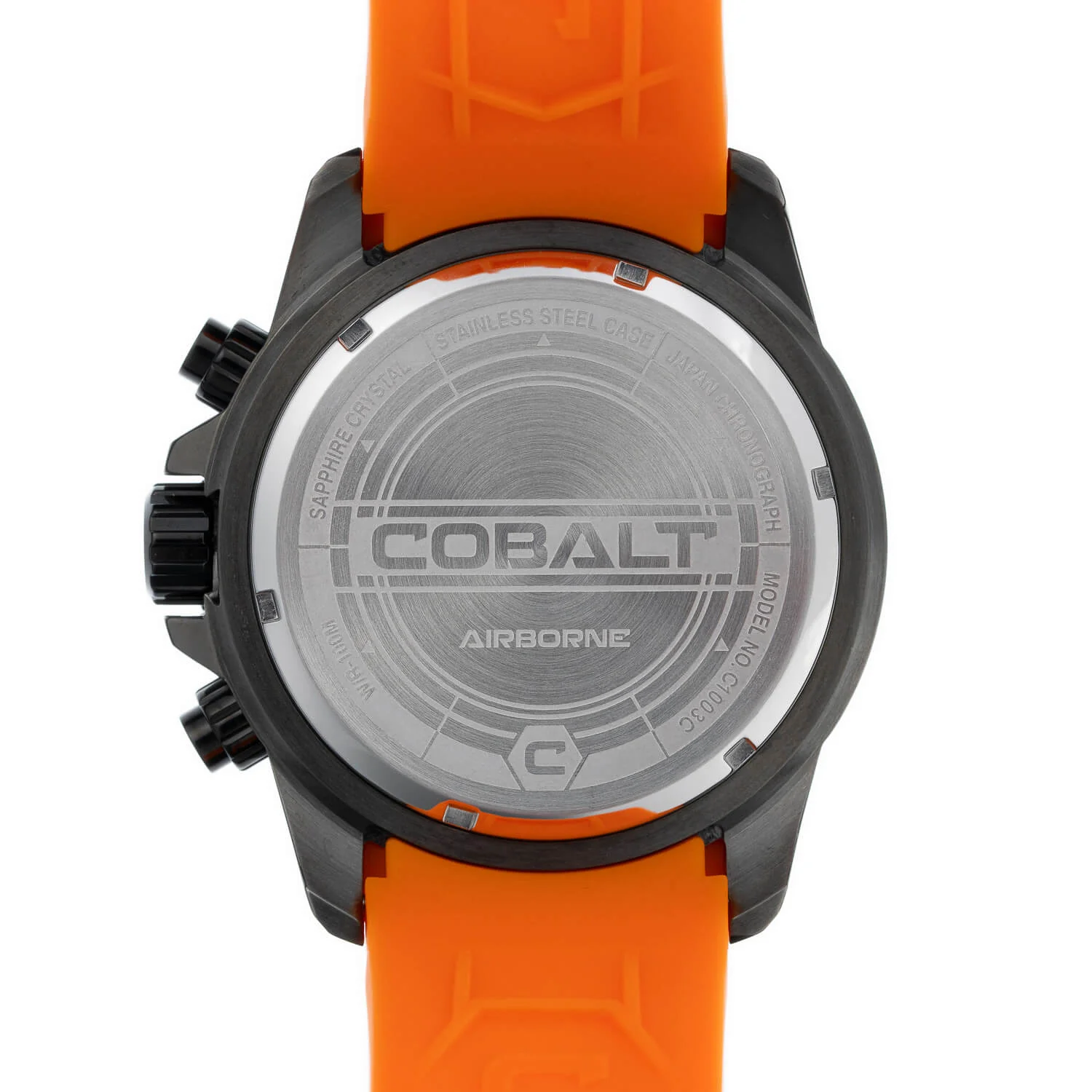 Cobalt Men's 51mm Airborne Quartz Chronograph Silicone Strap Watch - Orange - Image 3