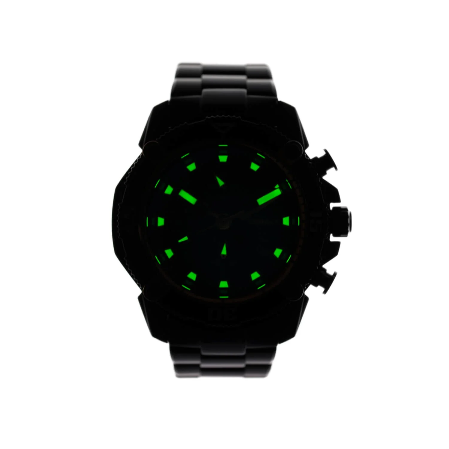 Cobalt Men's 46mm Code-X Quartz Chronograph Bracelet Watch - Black - Image 6