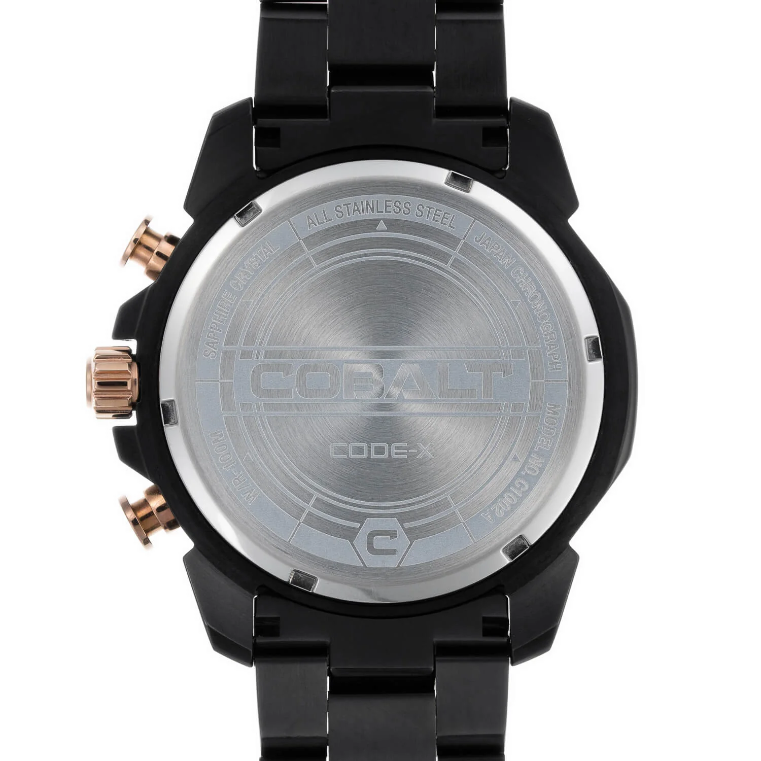 Cobalt Men's 46mm Code-X Quartz Chronograph Bracelet Watch - Rosetone - Image 3