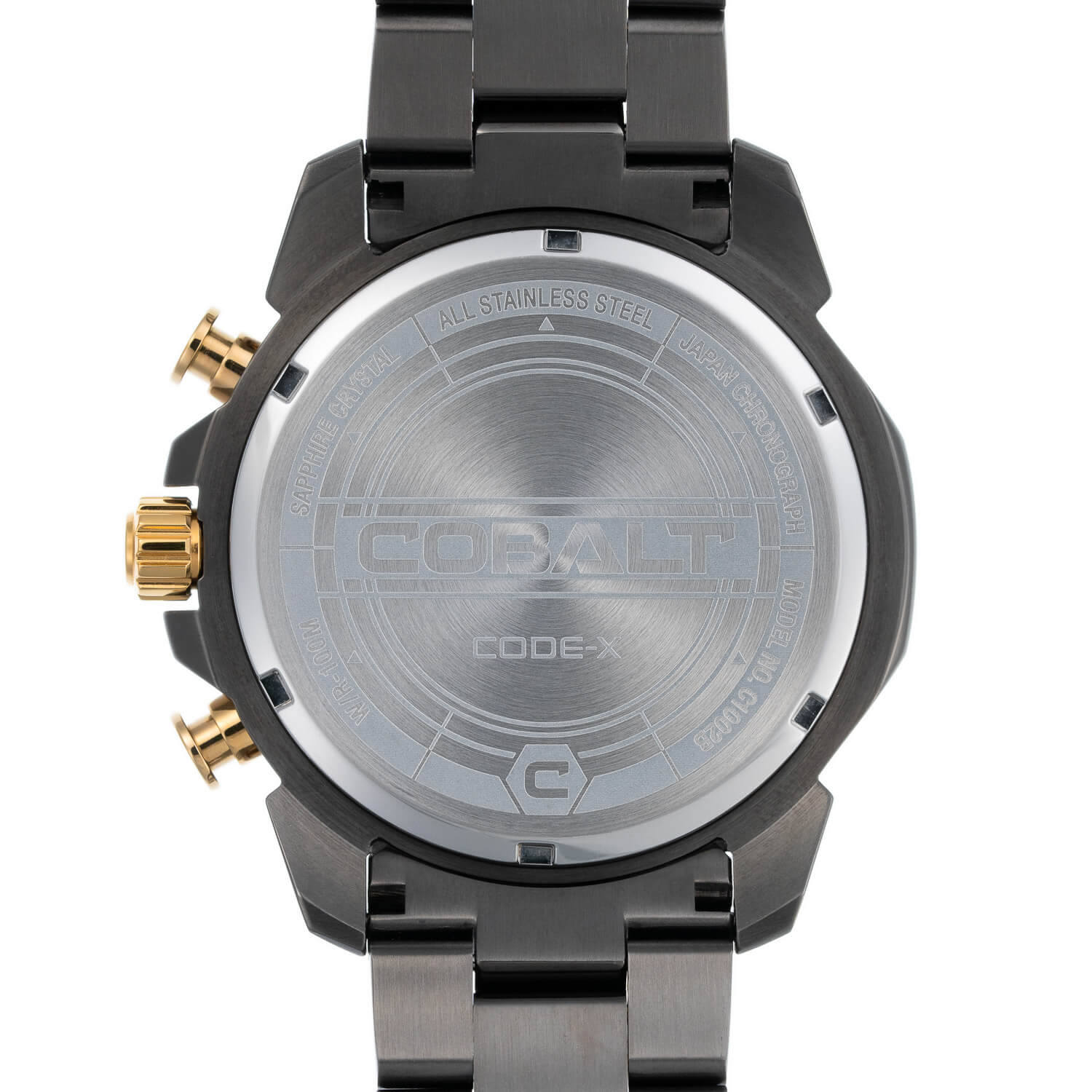 Cobalt Men's 46mm Code-X Quartz Chronograph Bracelet Watch - Goldtone - Image 3