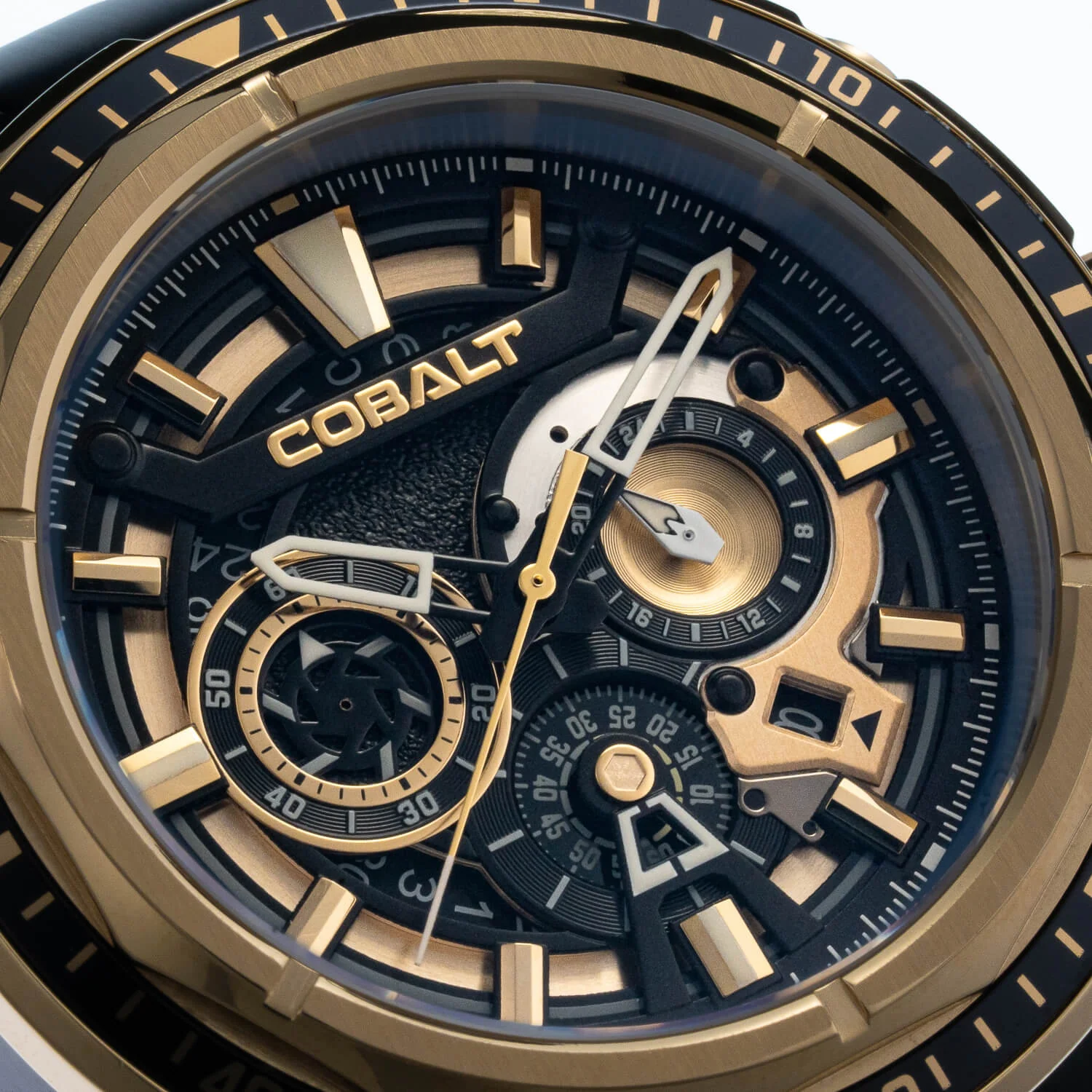 Cobalt Men's 52mm Fierce Quartz Chronograph Bracelet Watch - Black - Image 5