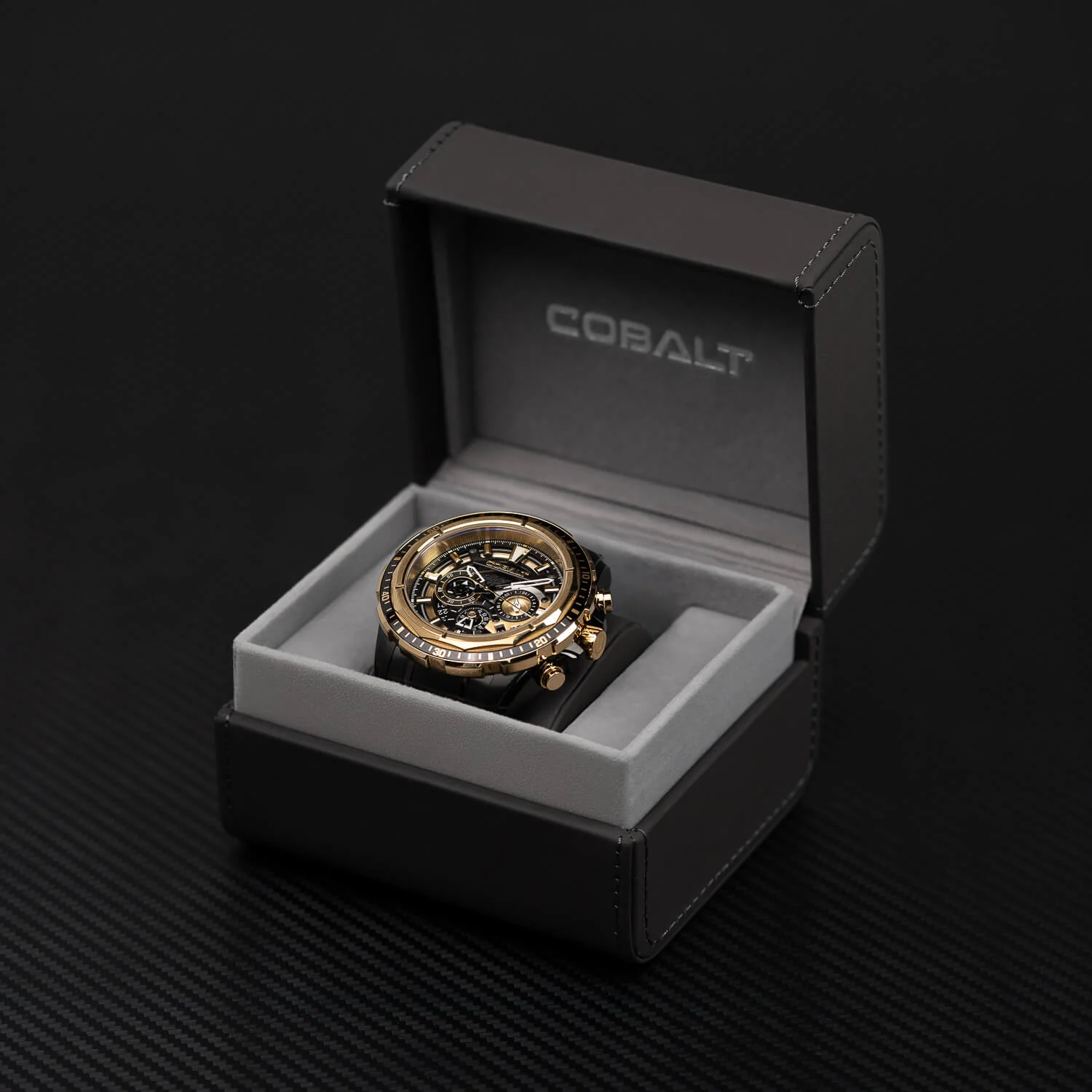 Cobalt Men's 52mm Fierce Quartz Chronograph Bracelet Watch - Black - Image 7