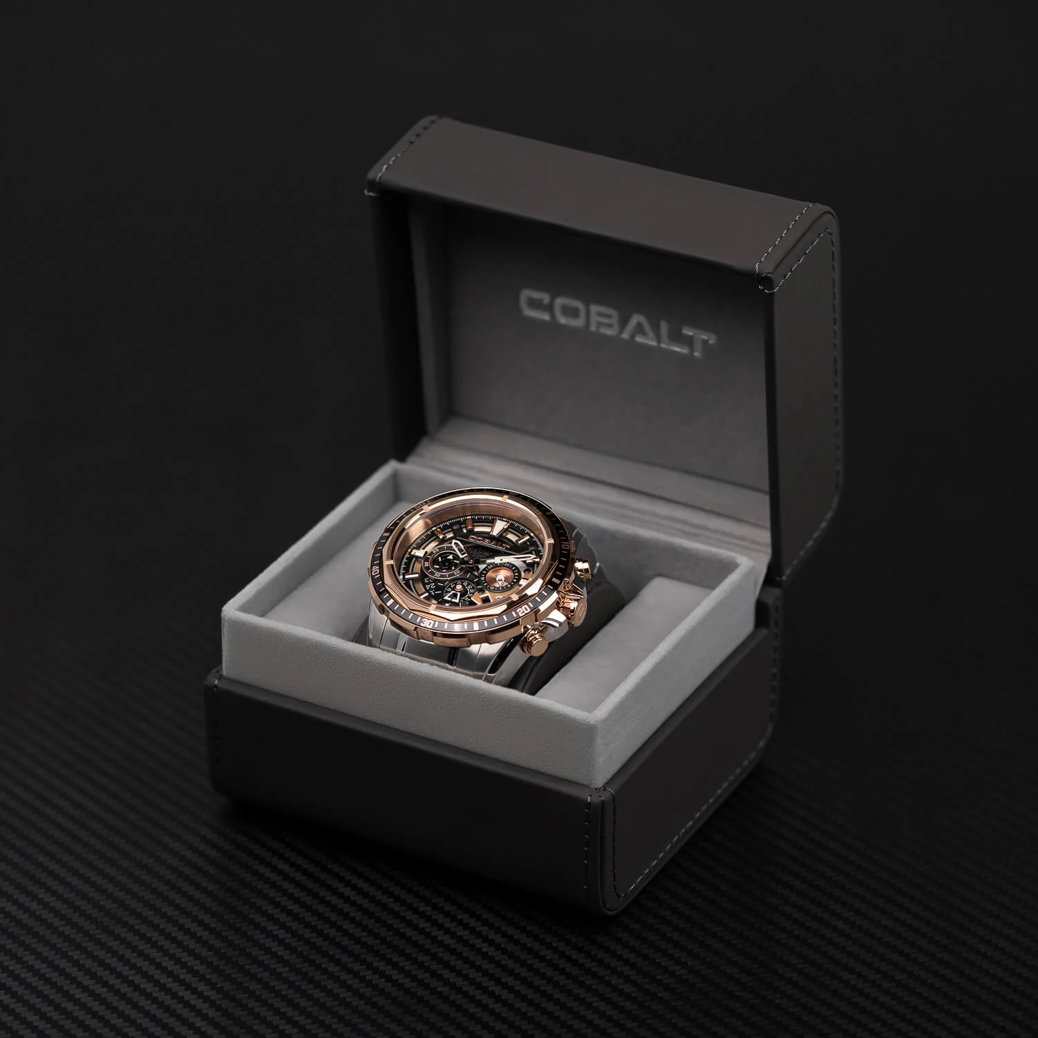 Cobalt Men's 52mm Fierce Quartz Chronograph Bracelet Watch - Silvertone - Image 7