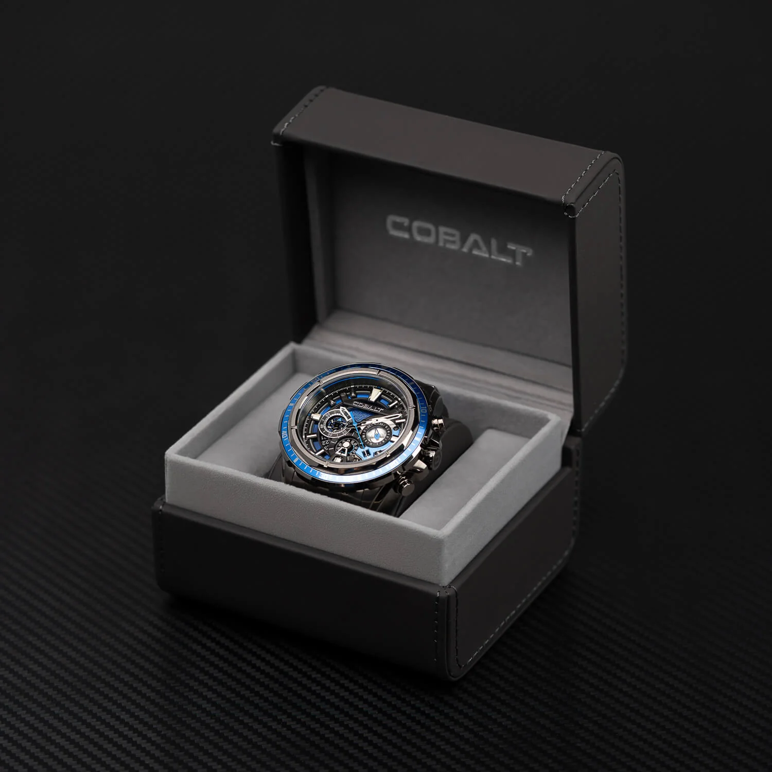 Cobalt Men's 52mm Fierce Quartz Chronograph Bracelet Watch - Gunmetal - Image 7