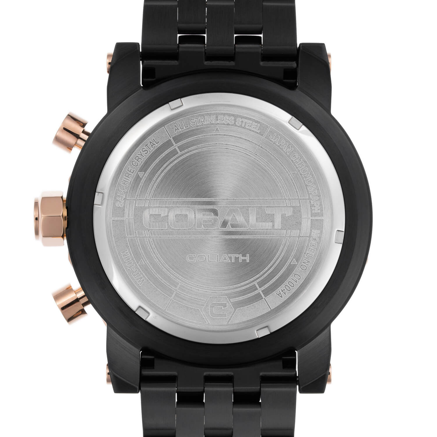 Cobalt Men's 55mm Goliath Quartz Chronograph Bracelet Watch - Rosetone - Image 3