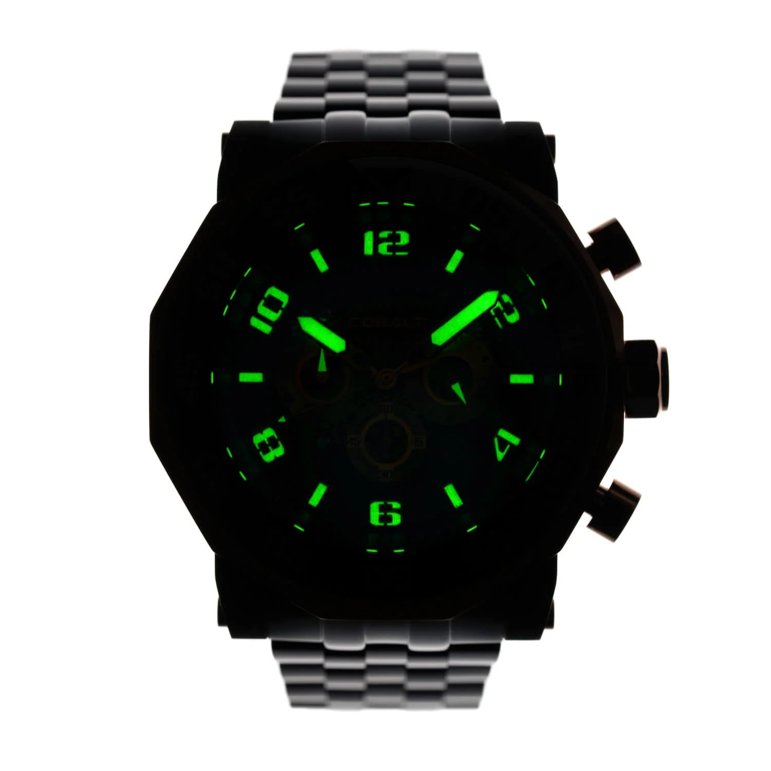 Cobalt Men's 55mm Goliath Quartz Chronograph Bracelet Watch - Rosetone - Image 6