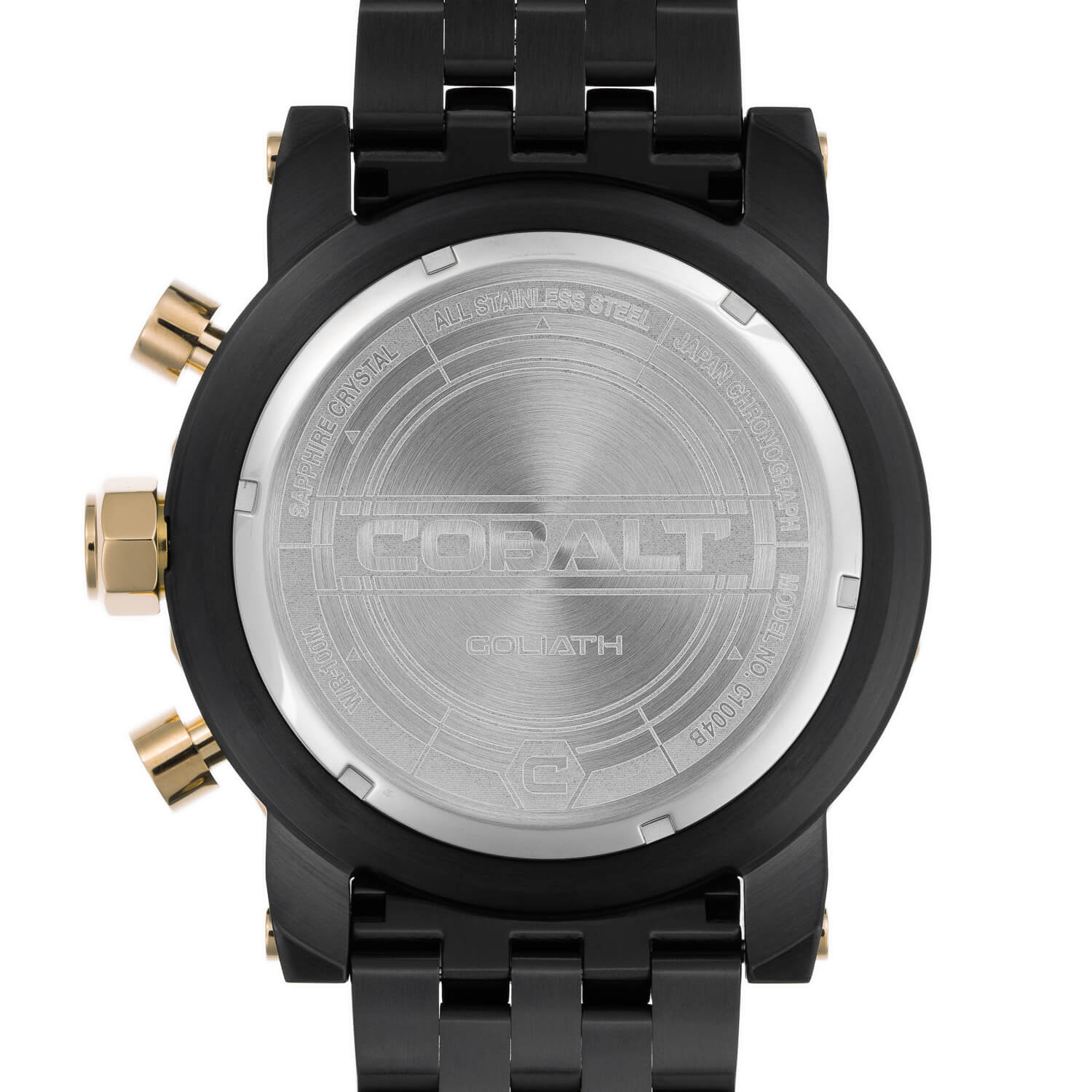 Cobalt Men's 55mm Goliath Quartz Chronograph Bracelet Watch - Goldtone - Image 3