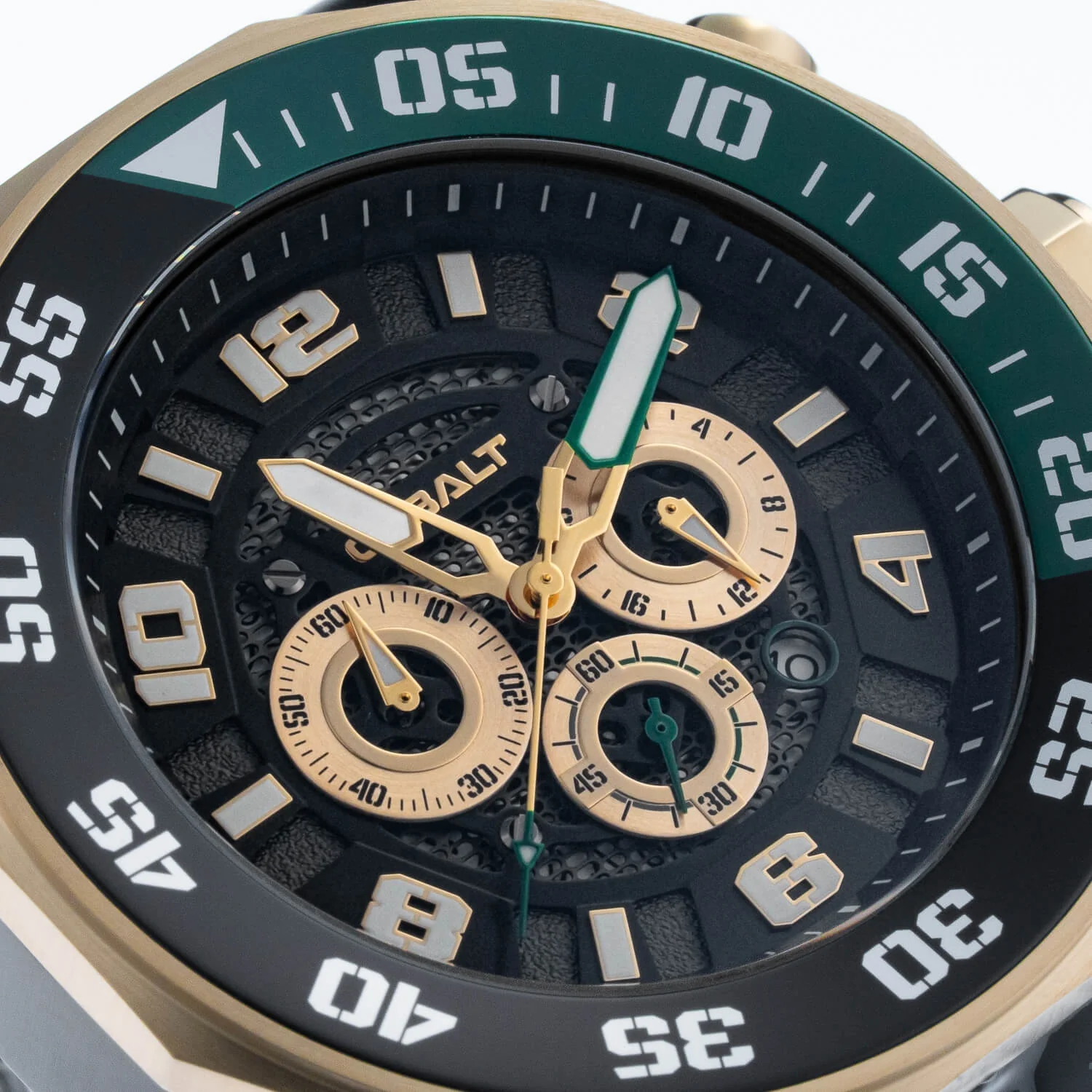Cobalt Men's 55mm Goliath Quartz Chronograph Bracelet Watch - Goldtone - Image 5