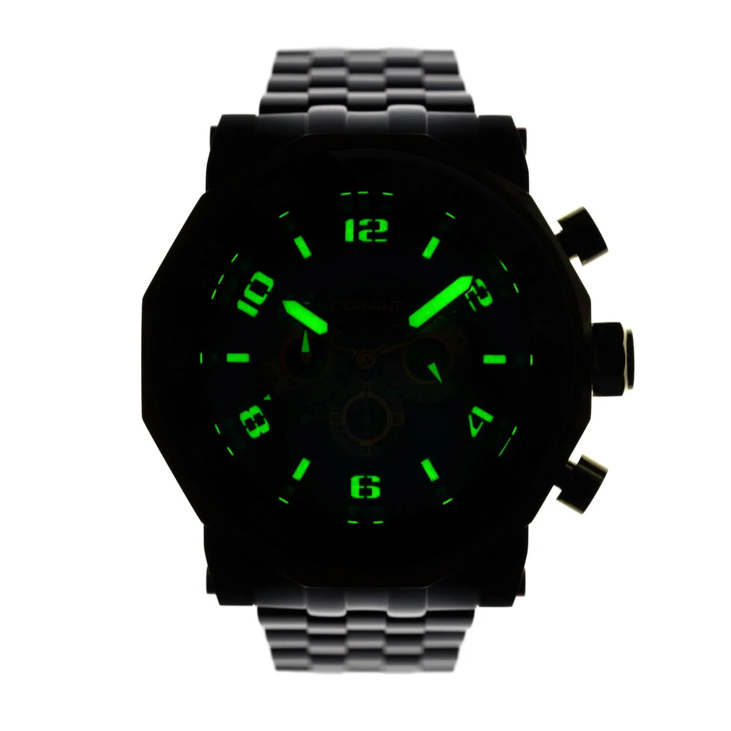 Cobalt Men's 55mm Goliath Quartz Chronograph Bracelet Watch - Goldtone - Image 6
