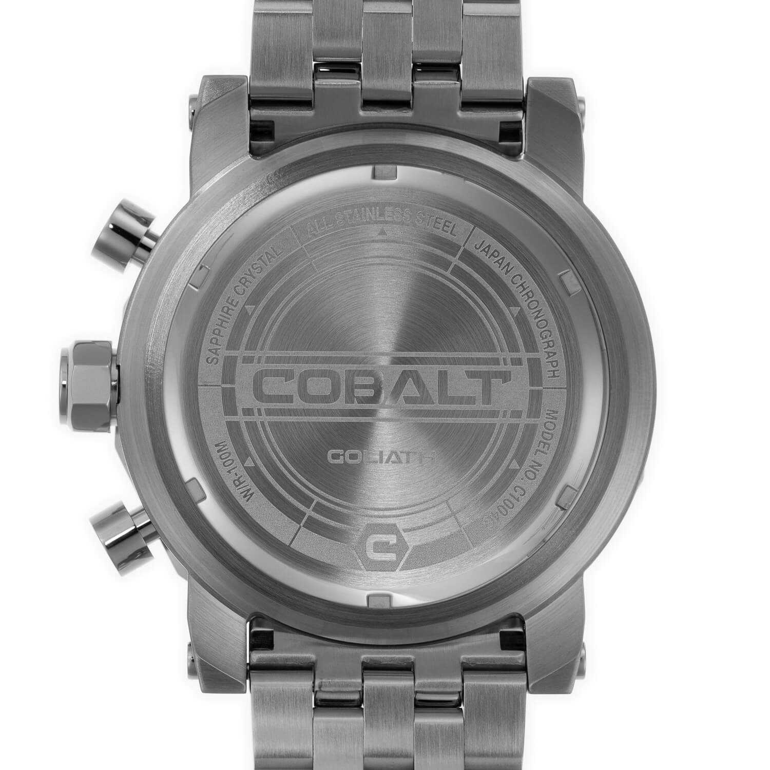 Cobalt Men's 55mm Goliath Quartz Chronograph Bracelet Watch - Silvertone - Image 3