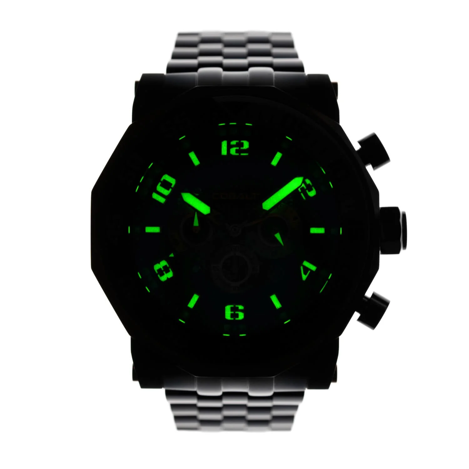 Cobalt Men's 55mm Goliath Quartz Chronograph Bracelet Watch - Silvertone - Image 6