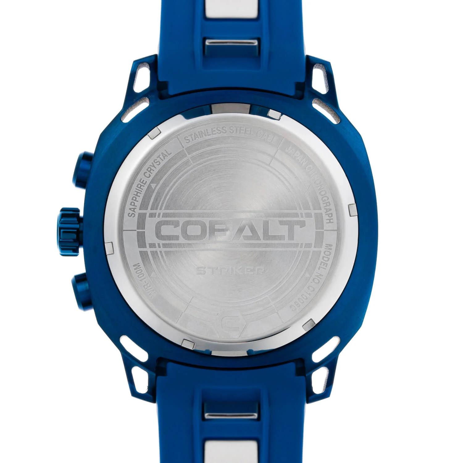 Cobalt Men's 52mm Striker Quartz Chronograph Silicone Strap Watch - Blue - Image 3