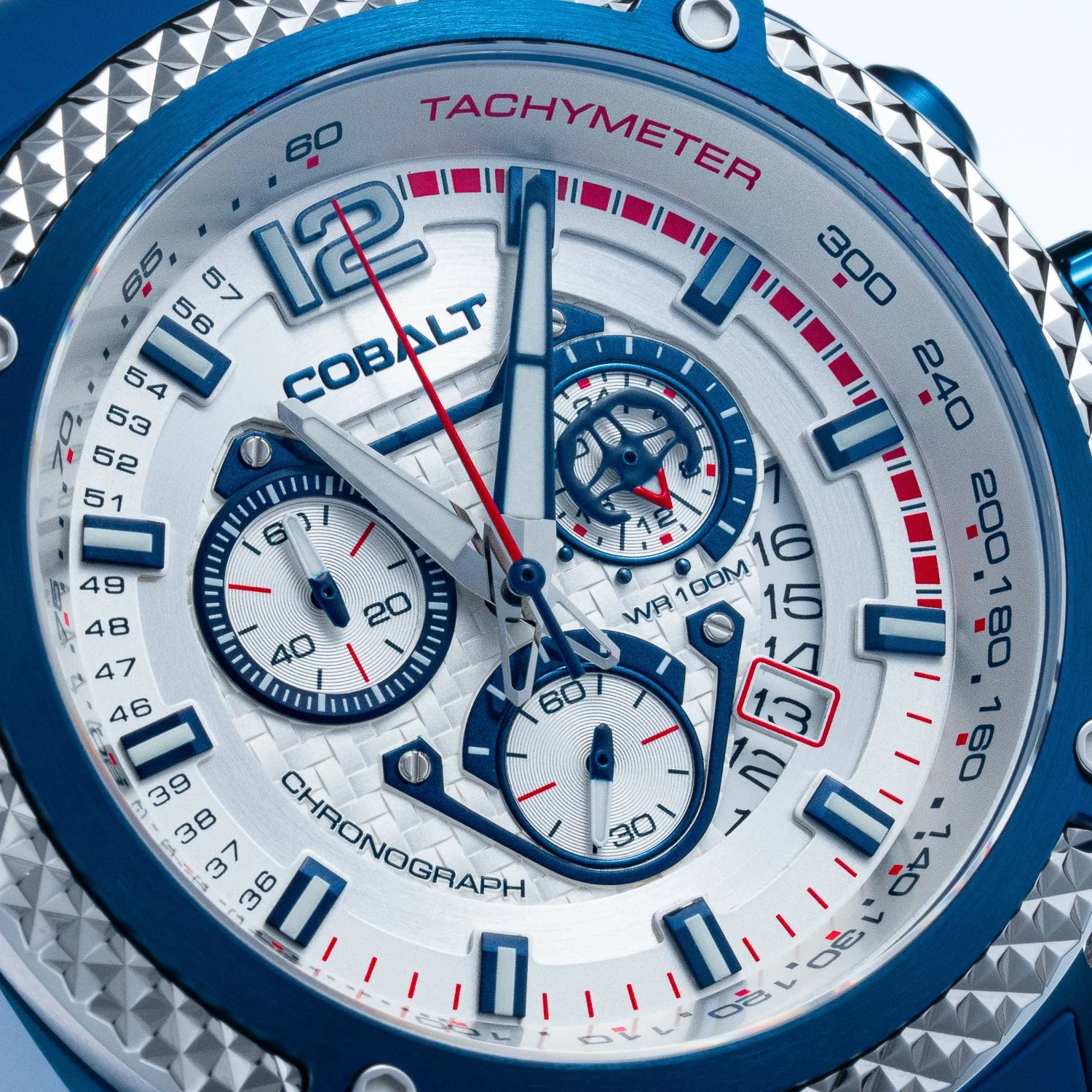 Cobalt Men's 52mm Striker Quartz Chronograph Silicone Strap Watch - Blue - Image 5