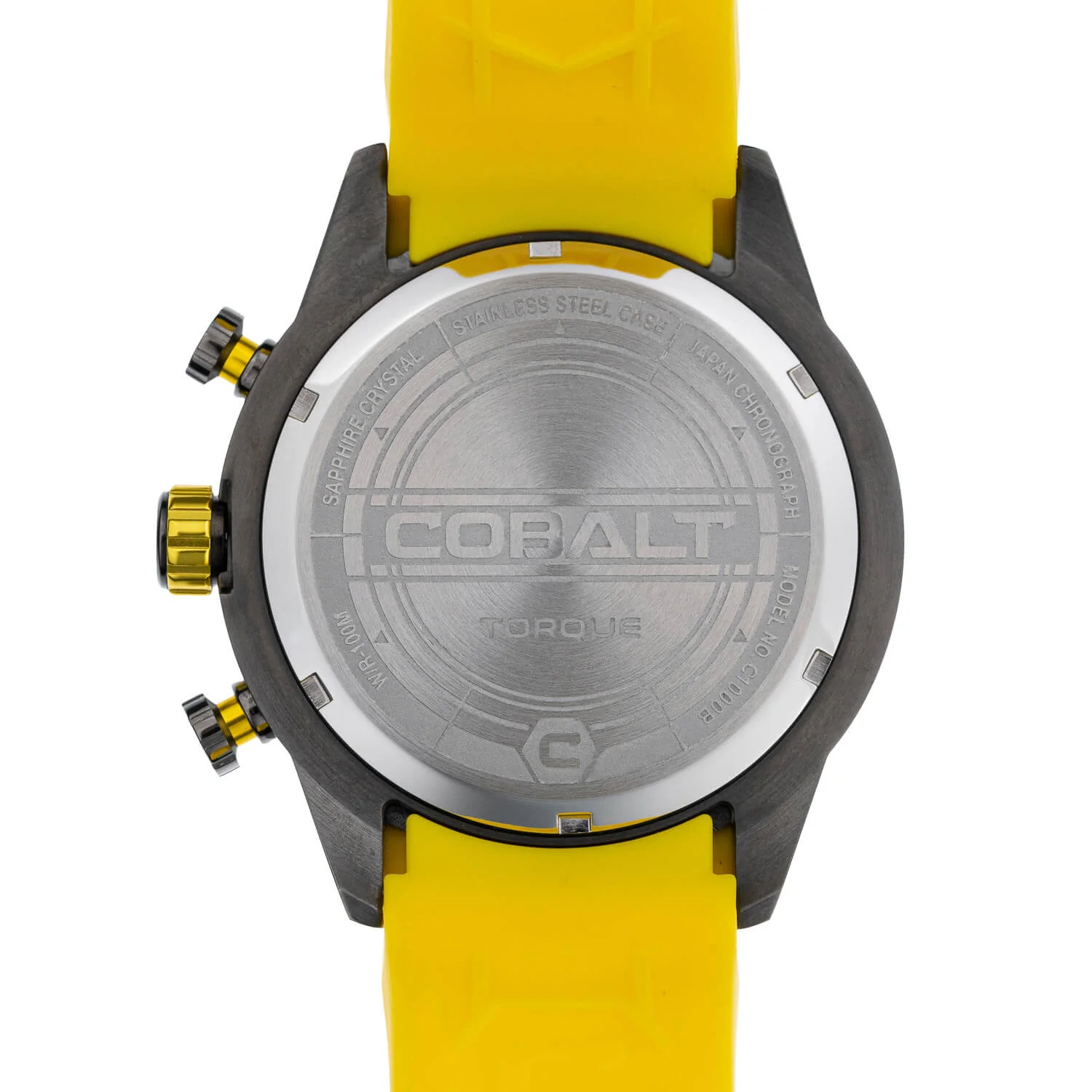 Cobalt Men's 48mm Torque Quartz Chronograph Silicone Strap Watch - Yellow - Image 3
