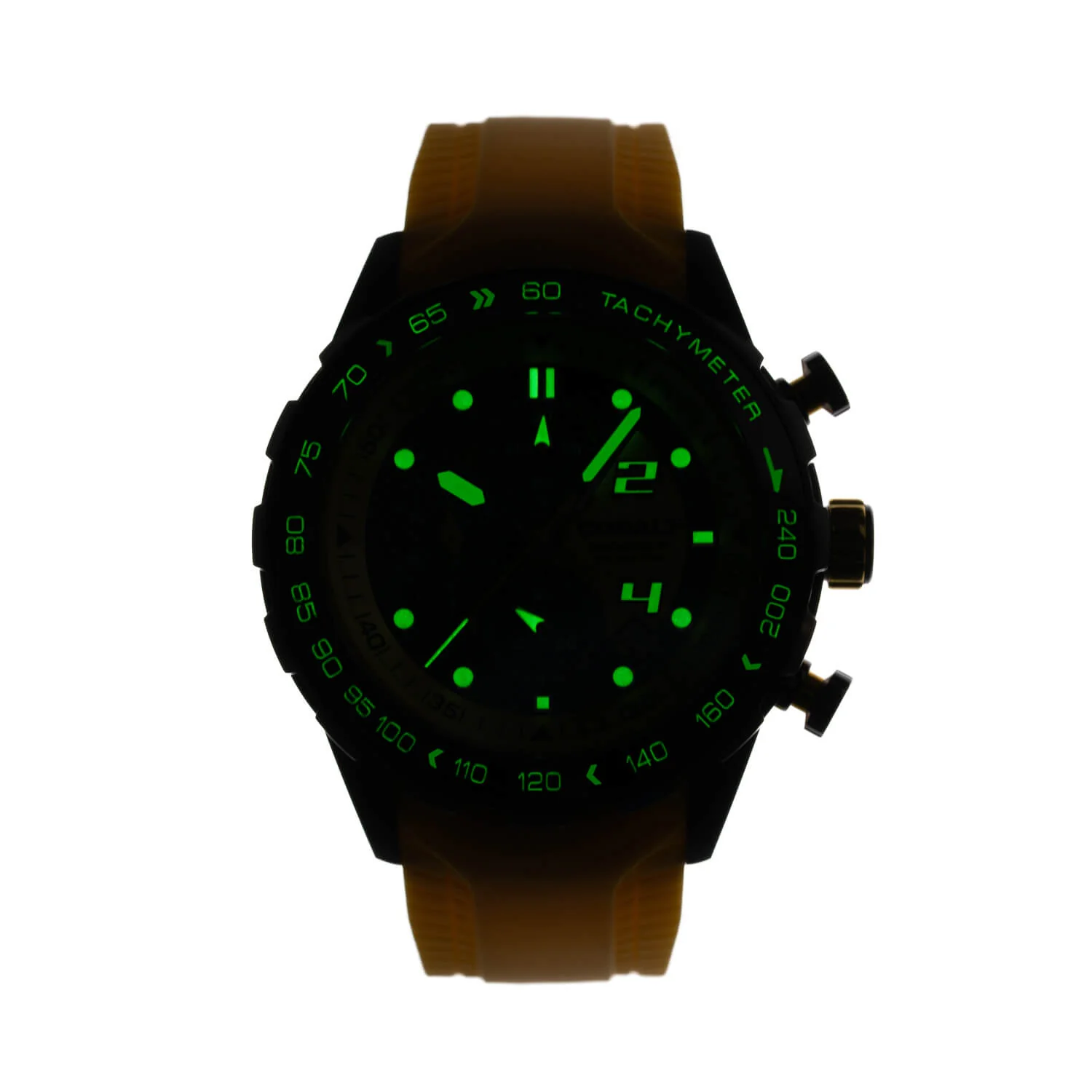 Cobalt Men's 48mm Torque Quartz Chronograph Silicone Strap Watch - Yellow - Image 6