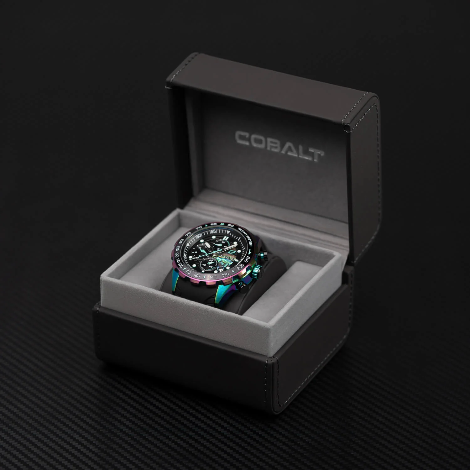 Cobalt Men's 48mm Torque Quartz Chronograph Abalone Strap Watch - Iridescent - Image 7
