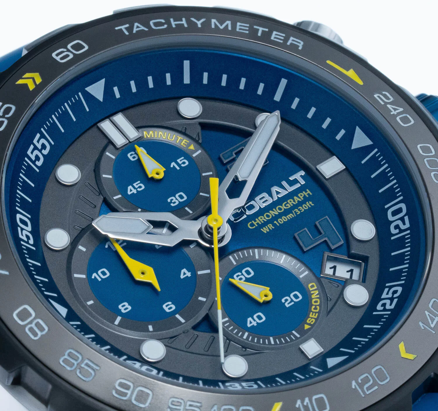 Cobalt Men's 48mm Torque Quartz Chronograph Silicone Strap Watch - Blue - Image 5