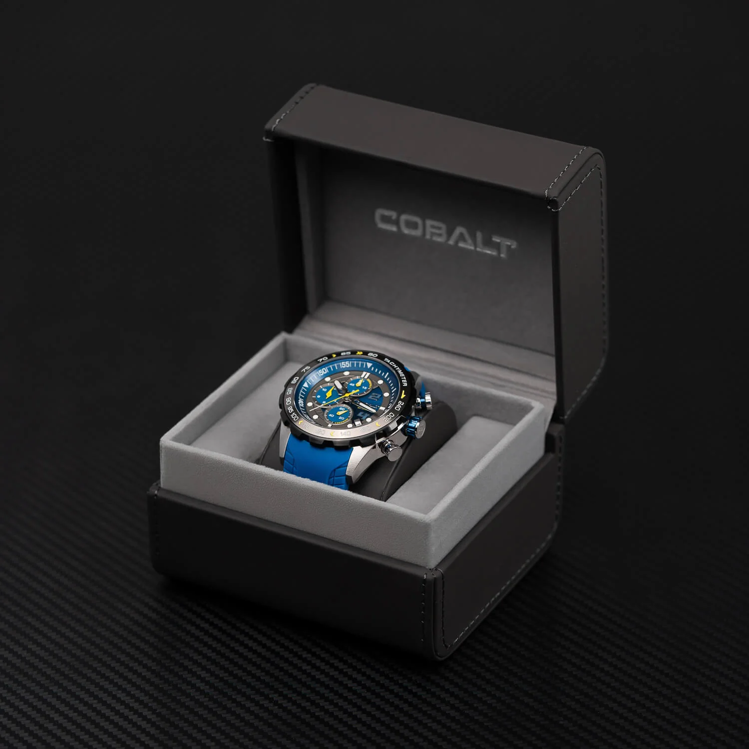 Cobalt Men's 48mm Torque Quartz Chronograph Silicone Strap Watch - Blue - Image 7