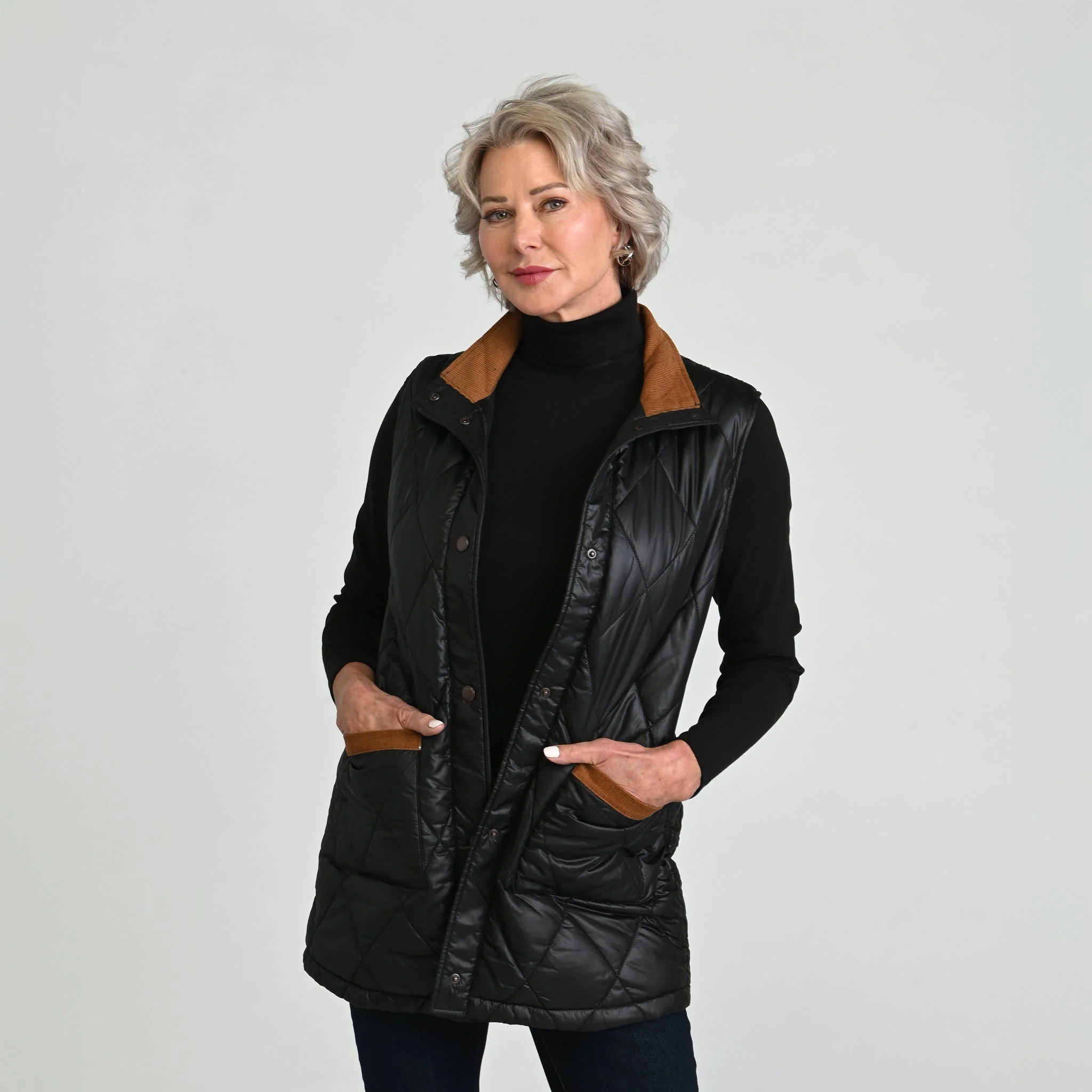 Christopher & Banks Corduroy Collared Quilted Vest - Image 7