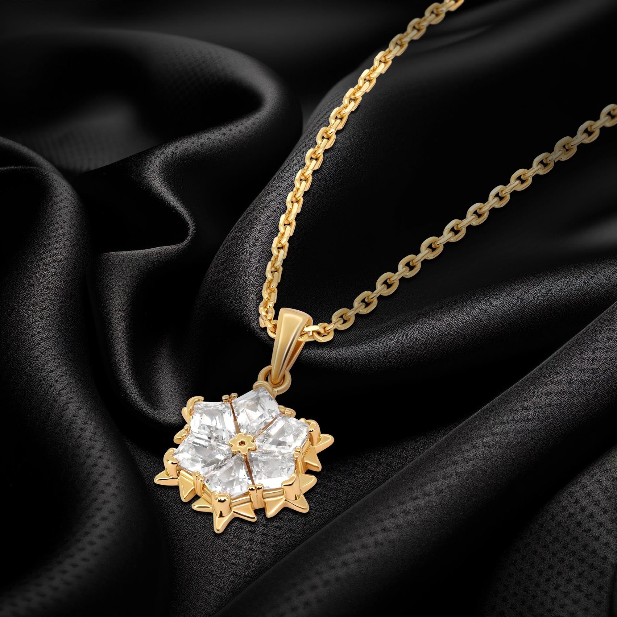 TRYNDI 18K Gold Plated "Dazzling Star" Swarovski Crystal Necklace - Image 4