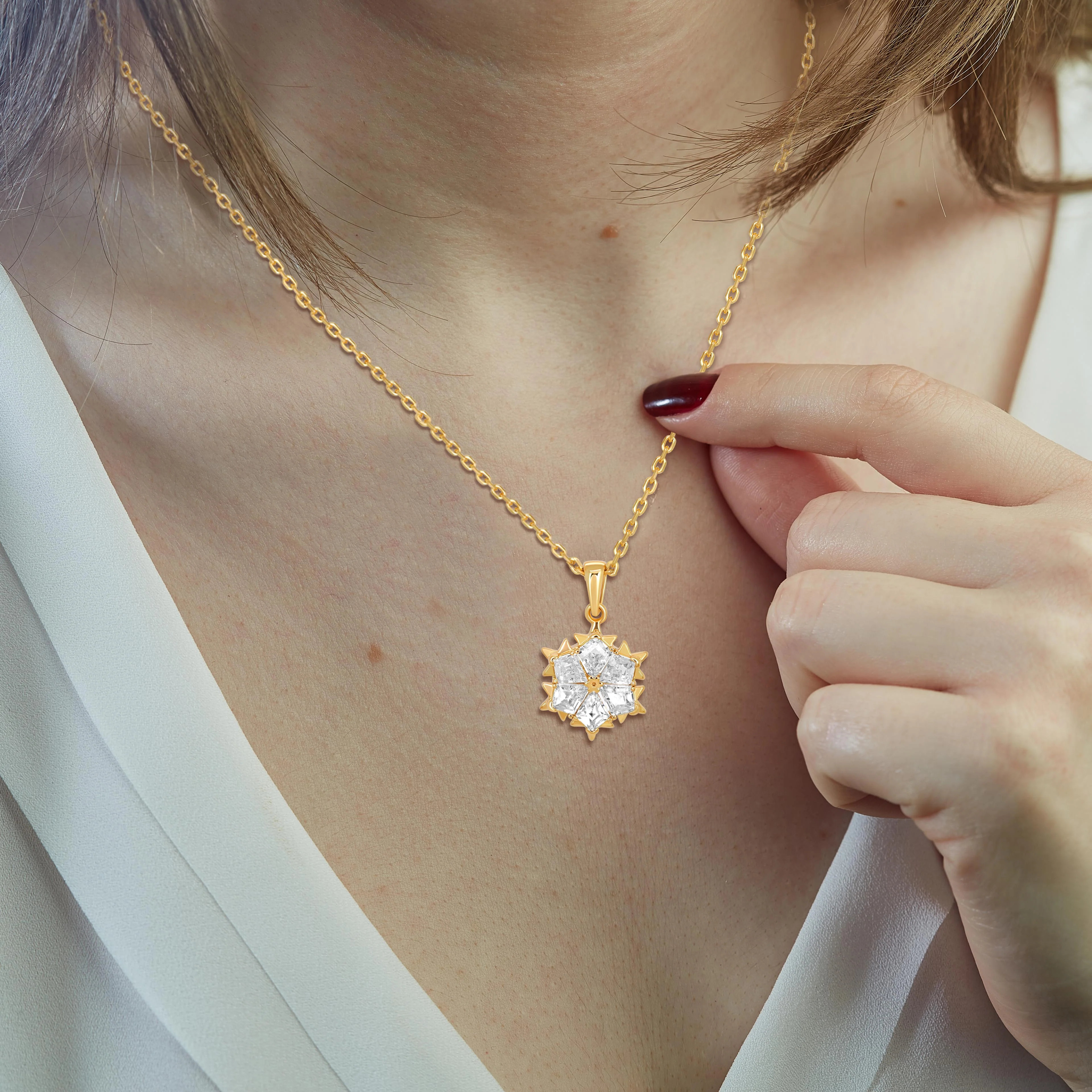 TRYNDI 18K Gold Plated "Dazzling Star" Swarovski Crystal Necklace - Image 5