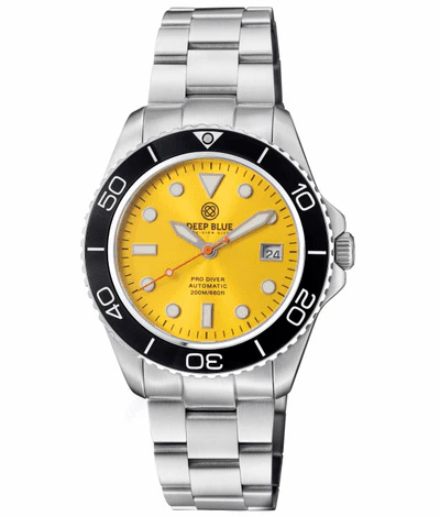 Deep Blue 42mm Pro Diver 200 Automatic Bracelet Watch - Image 2