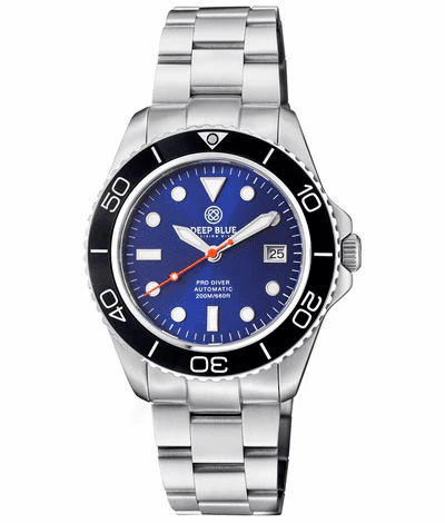 Deep Blue 42mm Pro Diver 200 Automatic Bracelet Watch - Image 4