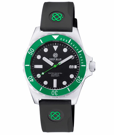 Deep Blue 44mm Men's Master 1000 Retro Collection Automatic Silicone Strap Watch - Image 2