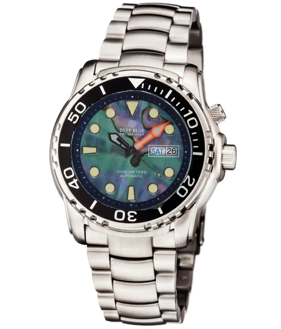 Deep Blue 44mm Pro Sea Diver II Automatic Ceramic Bezel Bracelet Watch - Image 2