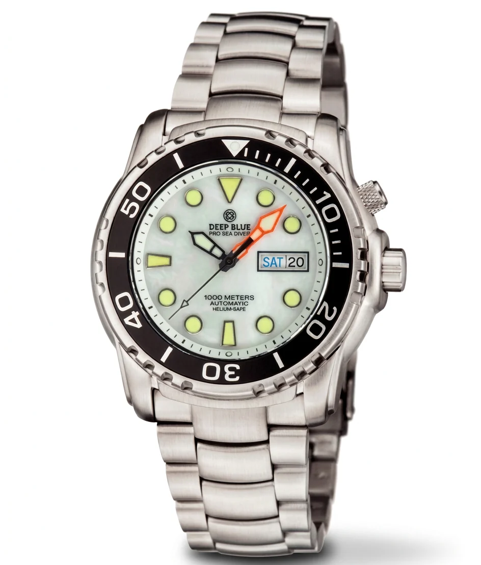 Deep Blue 44mm Pro Sea Diver II Automatic Ceramic Bezel Bracelet Watch - Image 3