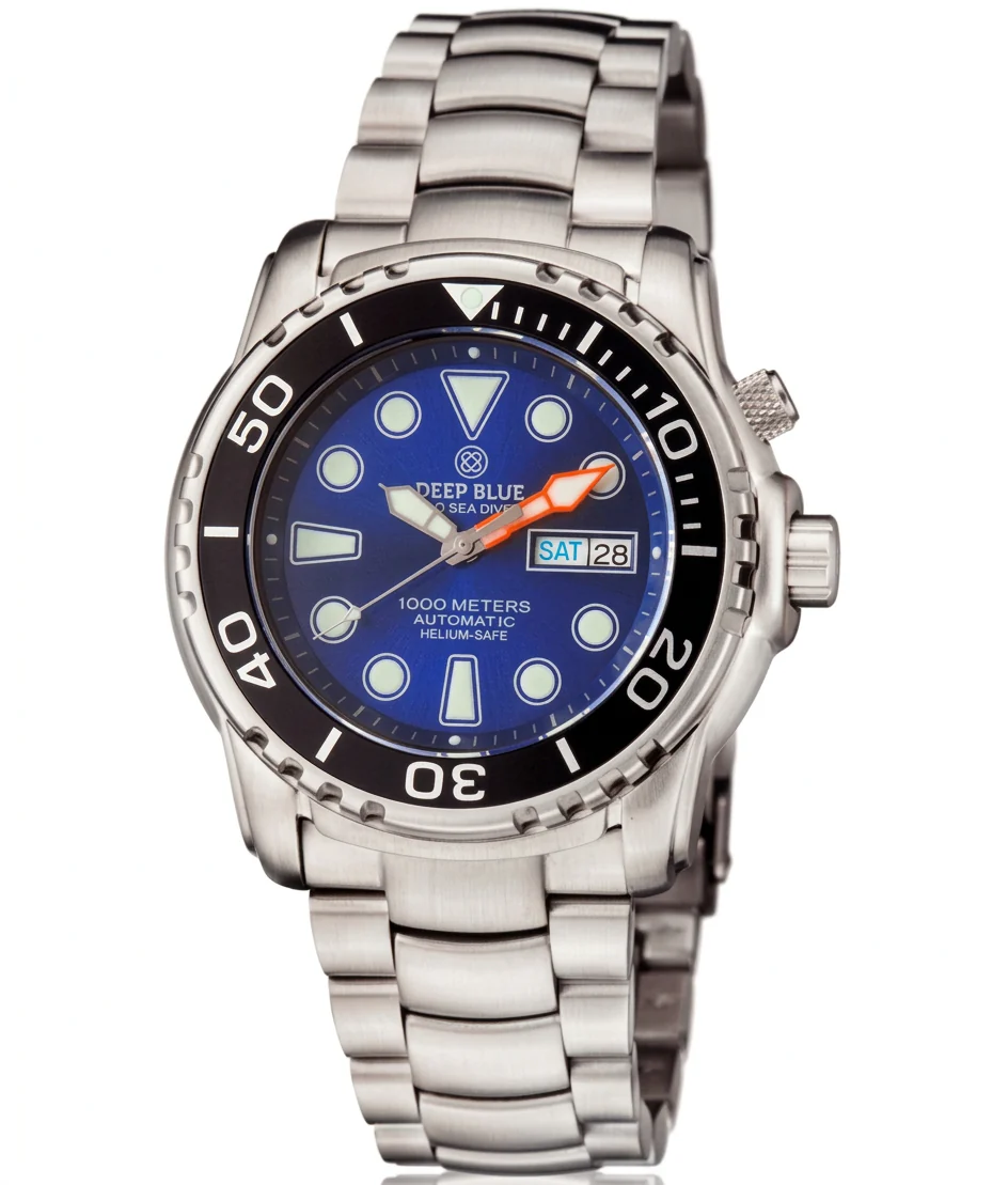 Deep Blue 44mm Pro Sea Diver II Automatic Ceramic Bezel Bracelet Watch - Image 4
