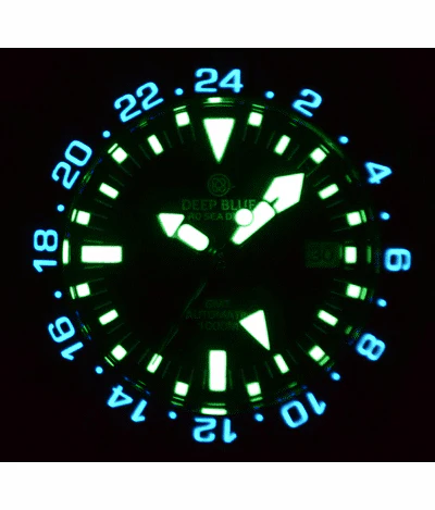 Deep Blue 45mm Pro Sea Diver Expedition Automatic GMT Ceramic Bezel Bracelet Watch - Image 3