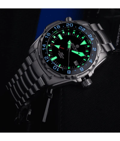 Deep Blue 45mm Pro Sea Diver Expedition Automatic GMT Ceramic Bezel Bracelet Watch - Image 4