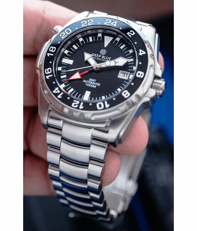 Deep Blue 45mm Pro Sea Diver Expedition Automatic GMT Ceramic Bezel Bracelet Watch - Image 5