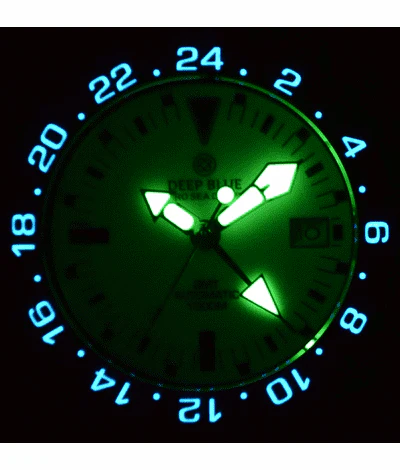 Deep Blue 45mm Pro Sea Diver Expedition Automatic GMT Ceramic Bezel Bracelet Watch - Image 6
