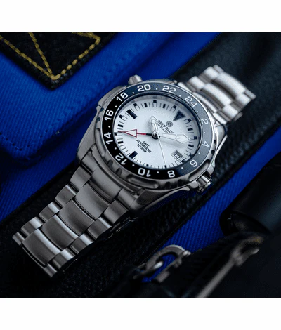 Deep Blue 45mm Pro Sea Diver Expedition Automatic GMT Ceramic Bezel Bracelet Watch - Image 8