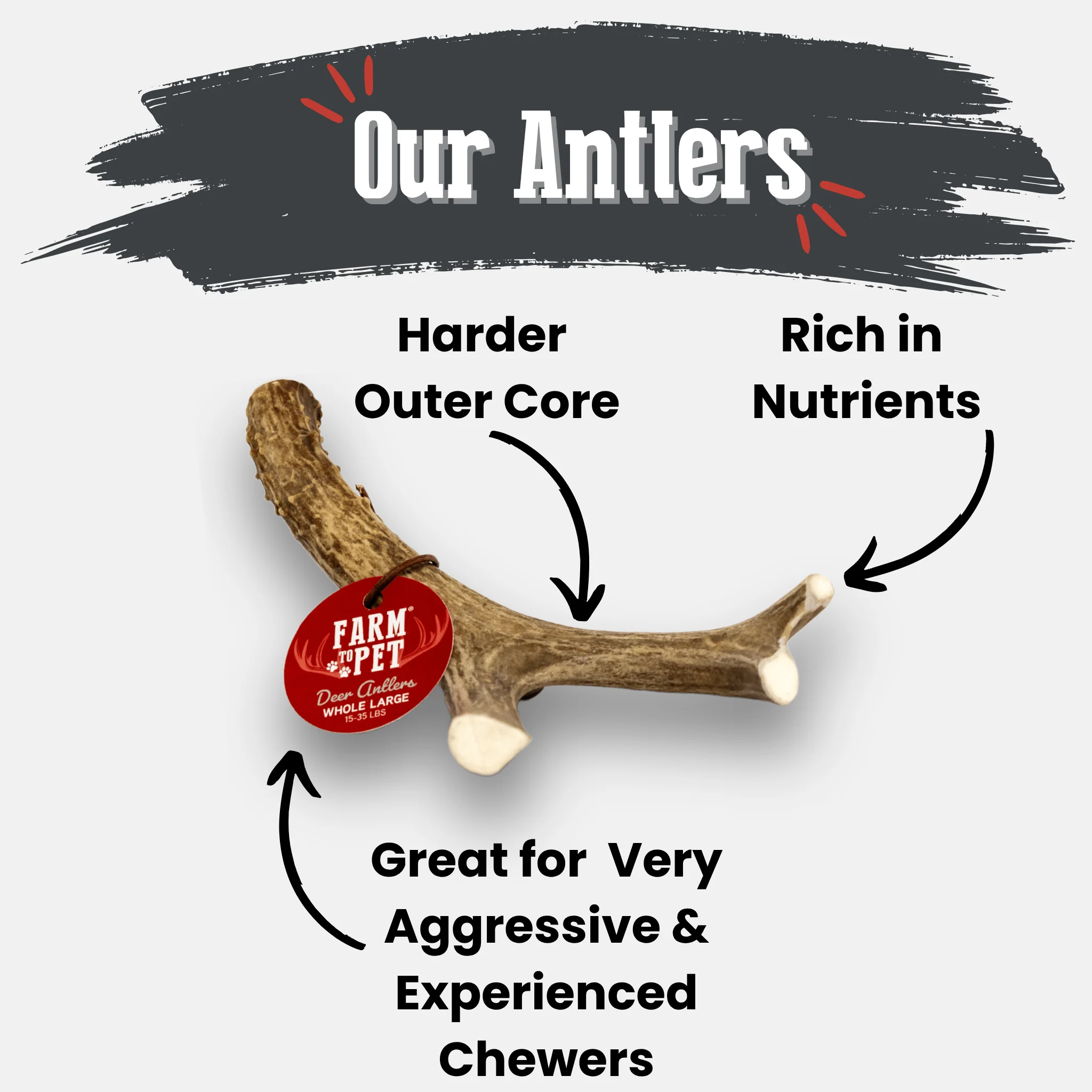 Farm To Pet Choice of Organic Deer Antler Dog Chew - Image 6