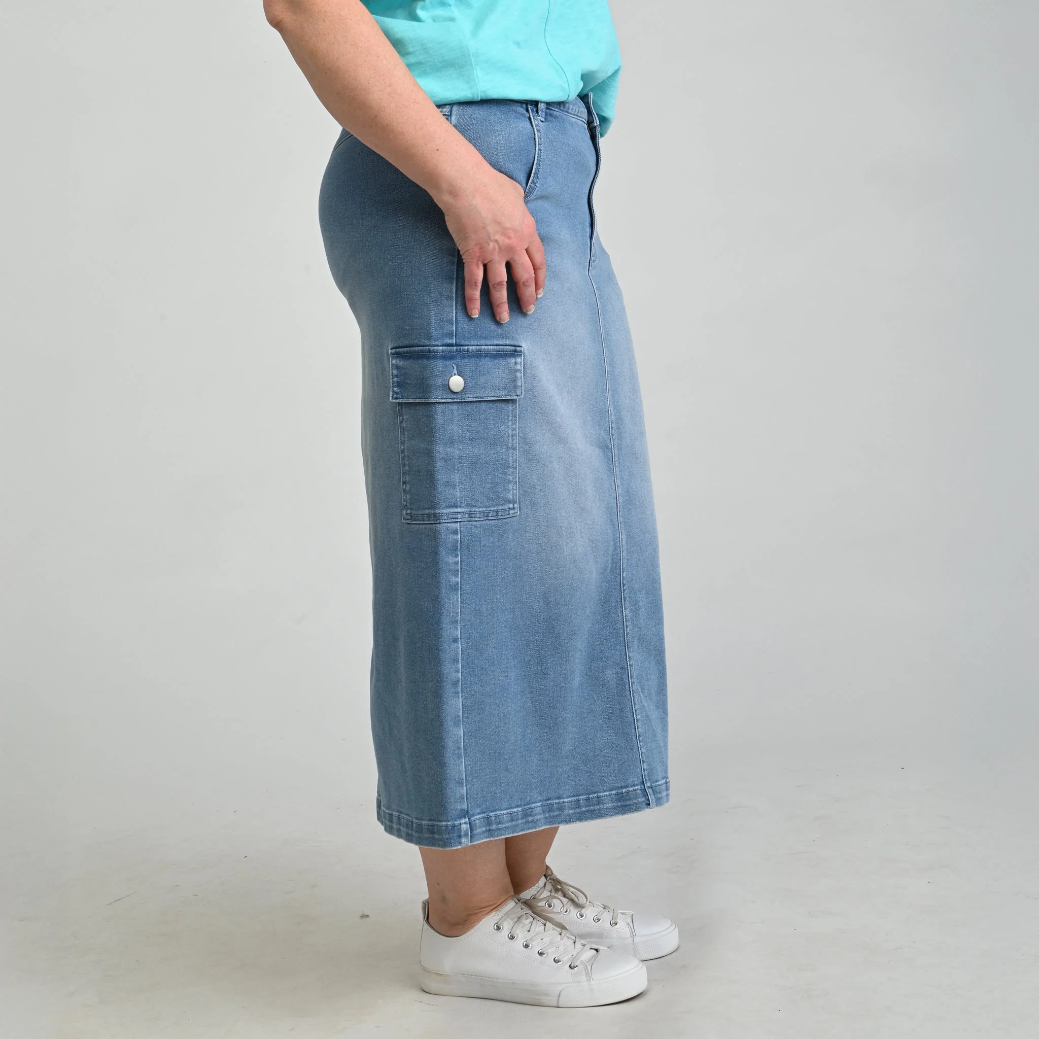Christopher & Banks Denim Cargo Skirt - Image 10