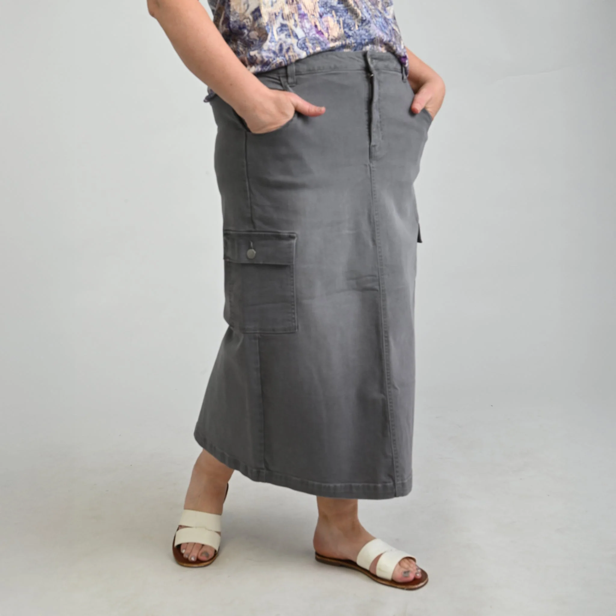 Christopher & Banks Denim Cargo Skirt - Image 11